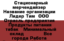 Стационарный мерчендайзер › Название организации ­ Лидер Тим, ООО › Отрасль предприятия ­ Продукты питания, табак › Минимальный оклад ­ 16 500 - Все города Работа » Вакансии   . Ивановская обл.